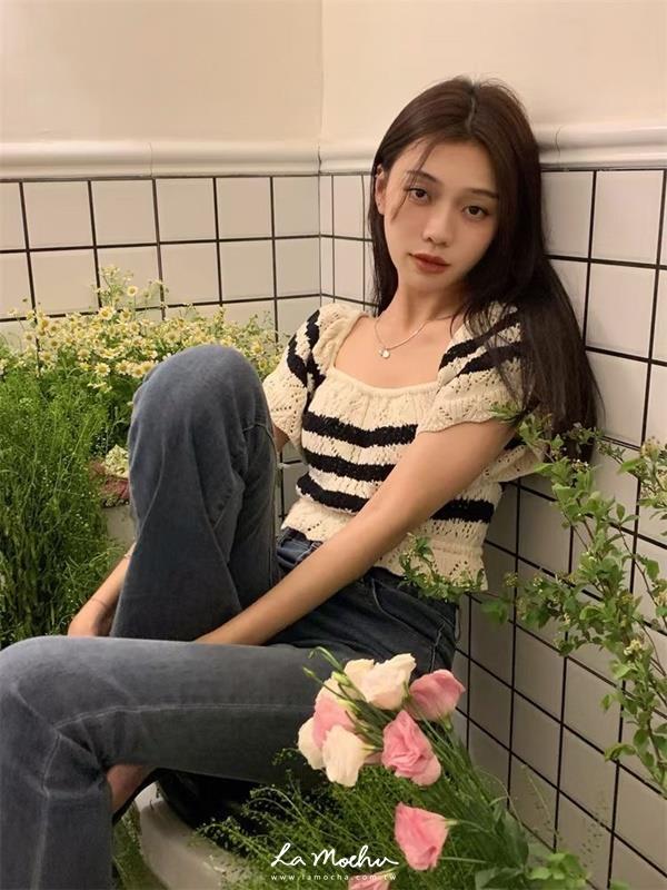 對稱線條兩穿針織上衣(闆娘.花花清單)