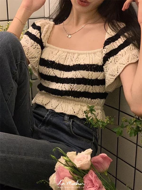 對稱線條兩穿針織上衣(闆娘.花花清單)