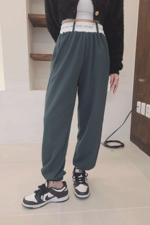 腰頭撞色顯瘦運動褲(闆娘.花花清單)
