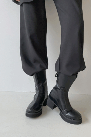 個性斜口厚底長靴(正常版)(闆娘.花花清單)