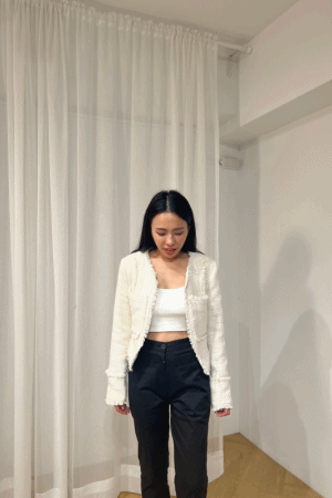 毛邊休閒大口袋小香外套