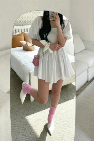 澎袖蘿莉風短洋裝