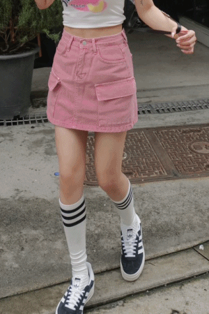 大口袋工作短裙