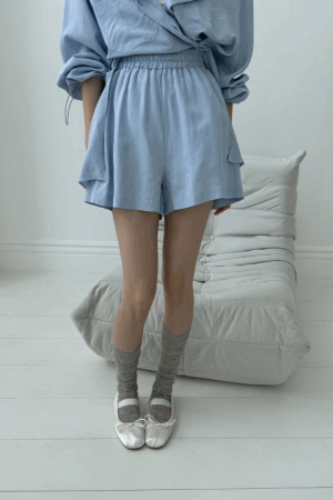 棉麻涼感休閒短褲