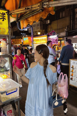 削肩外接袖滑布寬長洋裝