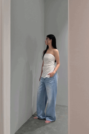 洗色牛仔寬褲