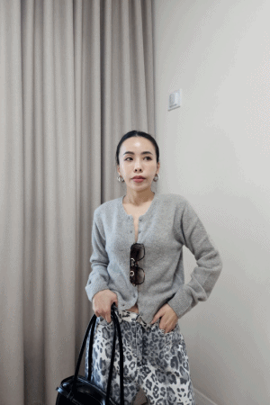 同色系排扣滾邊針織小外套