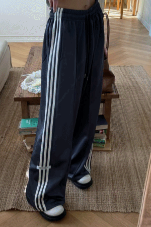 壓紋側拼色水洗標運動褲