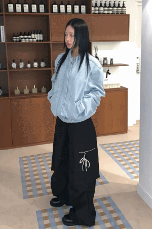 騎士感落肩斜口袋牛仔外套