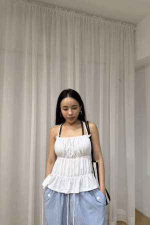蝴蝶結後綁帶棉質背心