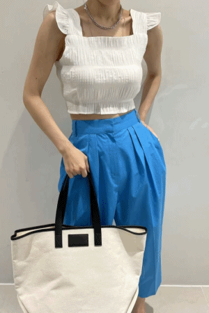 (限量商品)方領後綁帶背心
