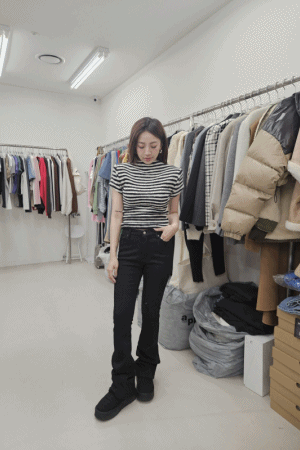 歐美顯瘦加絨喇叭褲