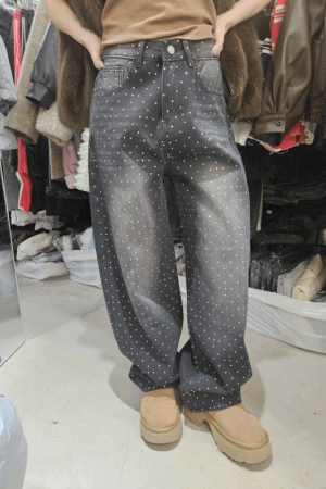 (限量商品)黑鑽牛仔長褲