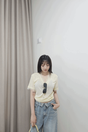 微透竹節棉蕾絲上衣(闆娘清單)