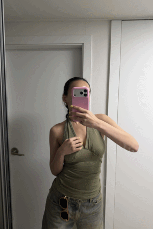 綁帶繞脖美背彈性背心