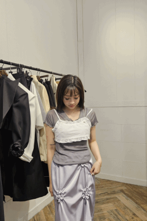 透紗滾邊背心