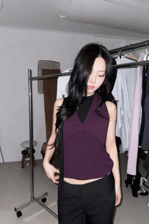 垂墜感美背繞脖背心