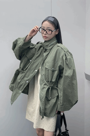 縮腰防風軍裝外套
