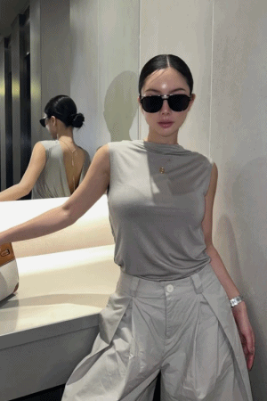 歐美感垂墜美背上衣