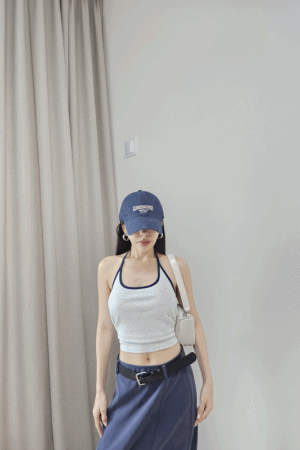 掛脖滾邊棉質背心(闆娘.花花清單)