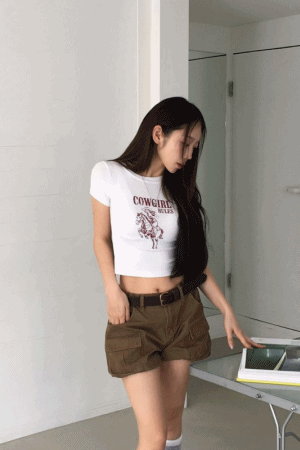 馬術字母圓領棉質上衣