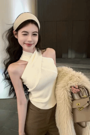 單扭結平口美背上衣