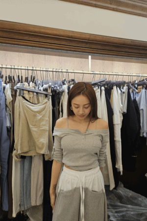 (限量)口袋排扣竹節棉上衣