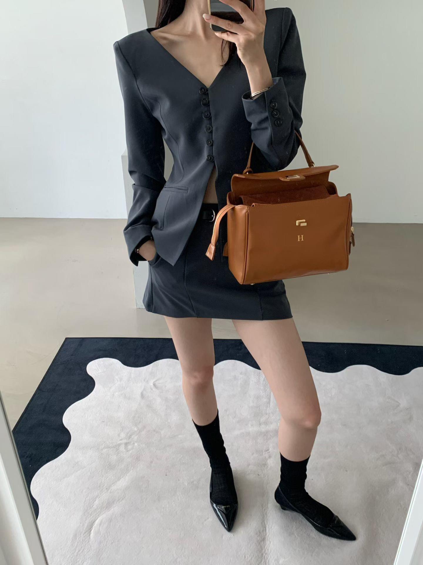 知性寬v領西裝上衣