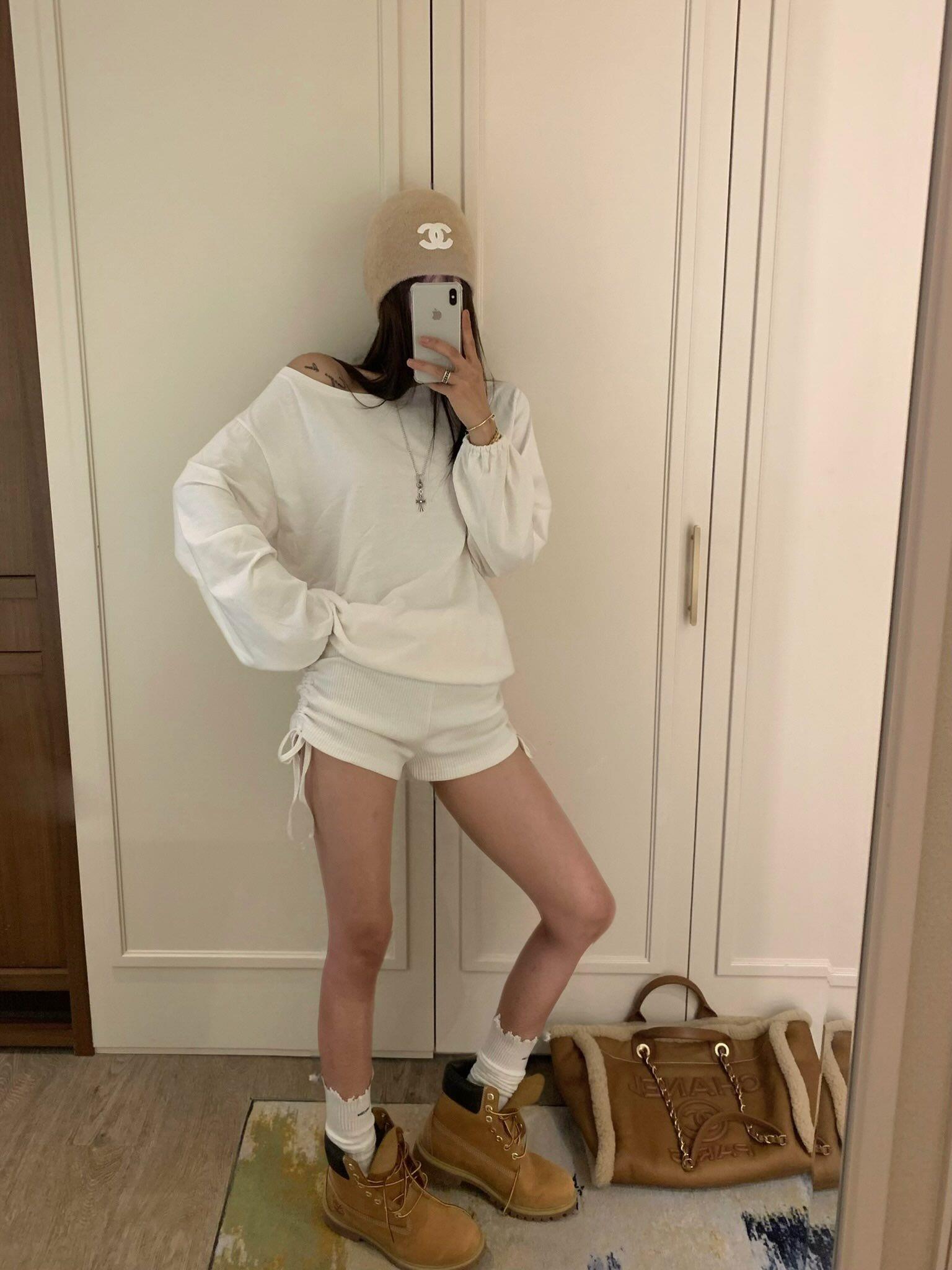 坑條綁帶連身褲