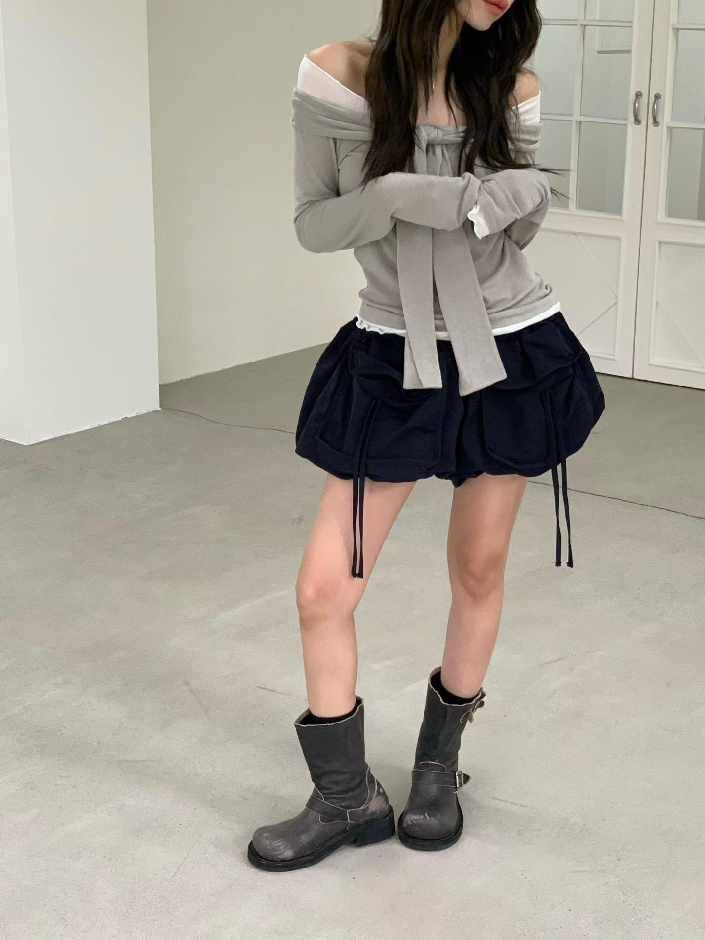 小澎口袋工裝褲裙