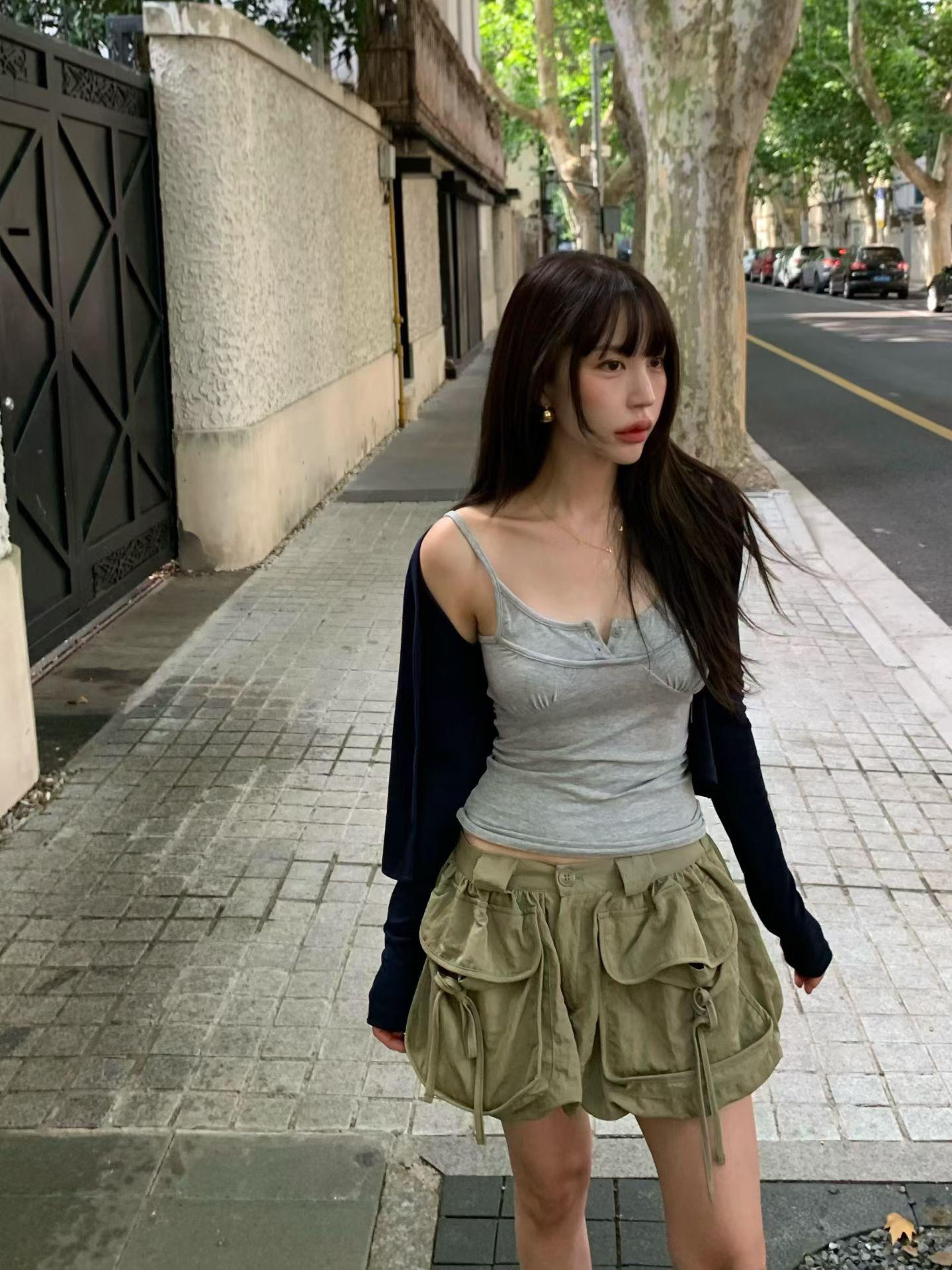 小澎口袋工裝褲裙