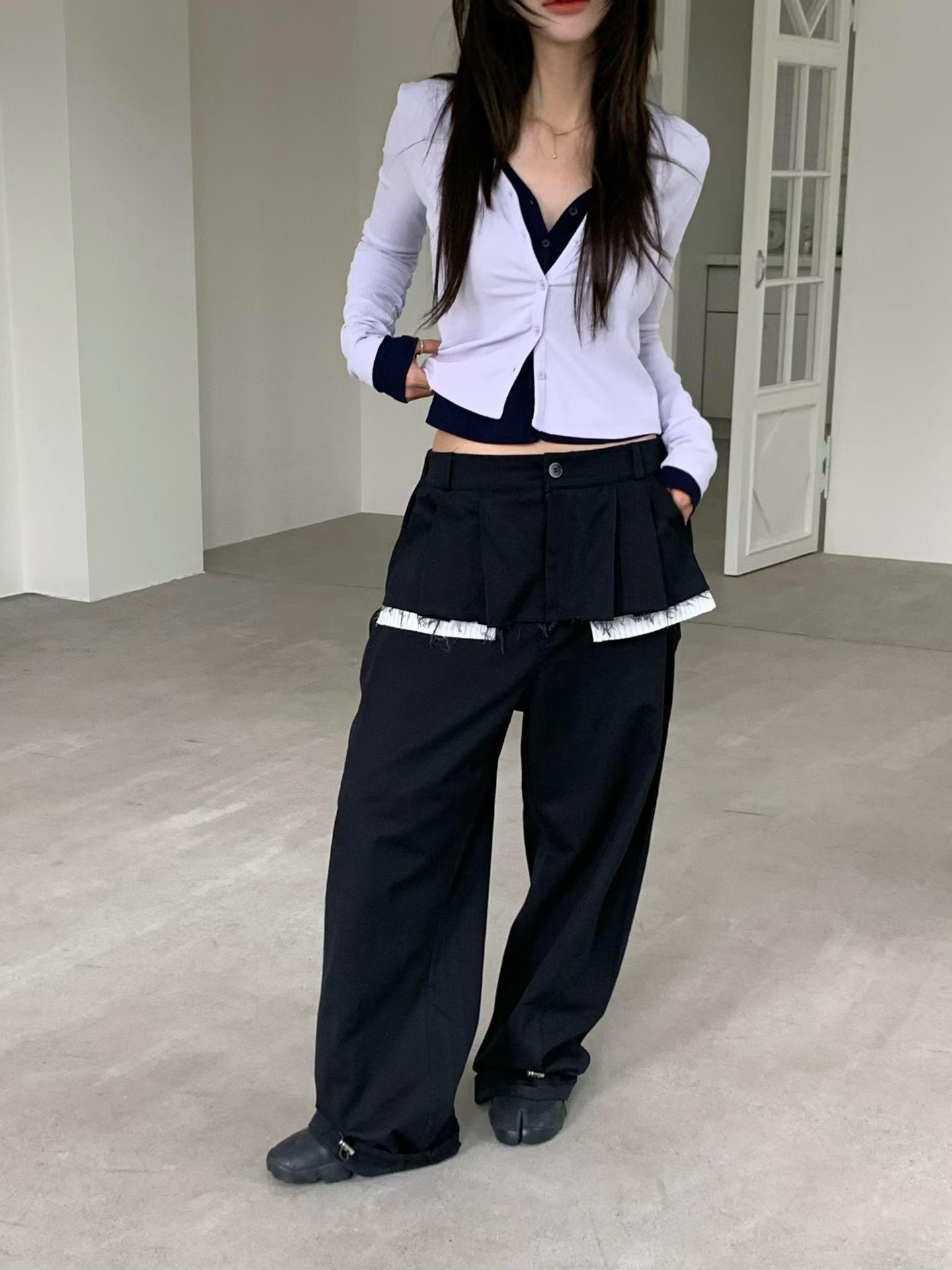 西裝不修邊外罩長褲