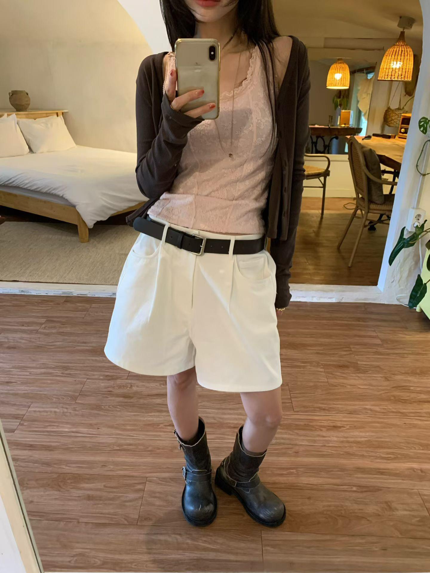 牛仔斜紋布五分褲