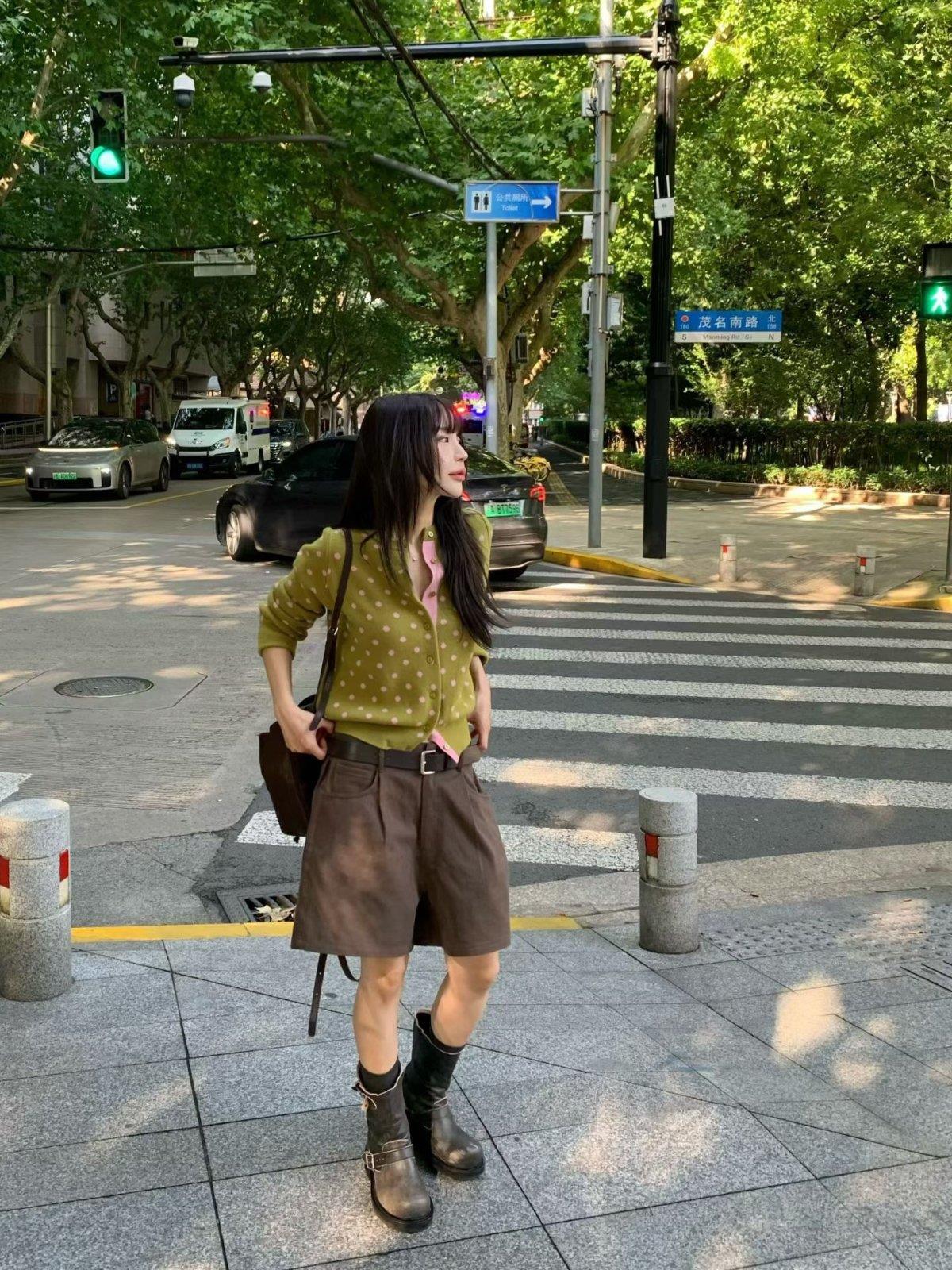牛仔斜紋布五分褲