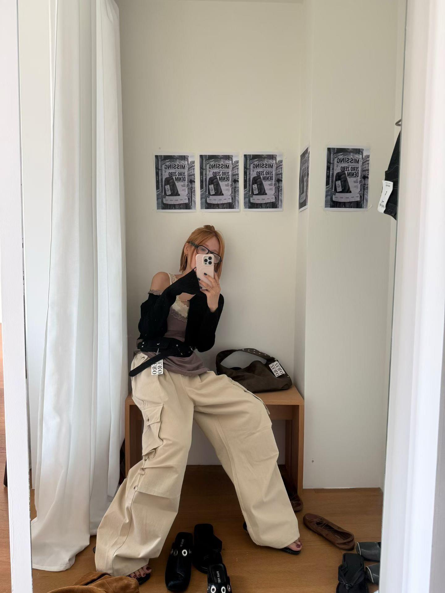 霧感斜紋布工裝長褲