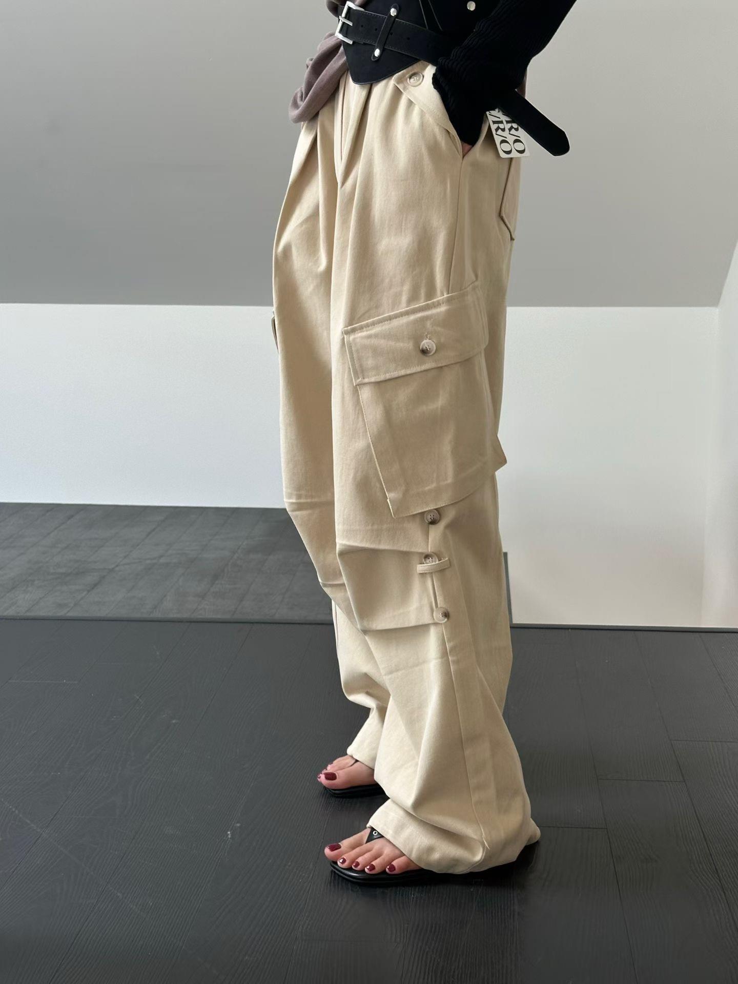 霧感斜紋布工裝長褲