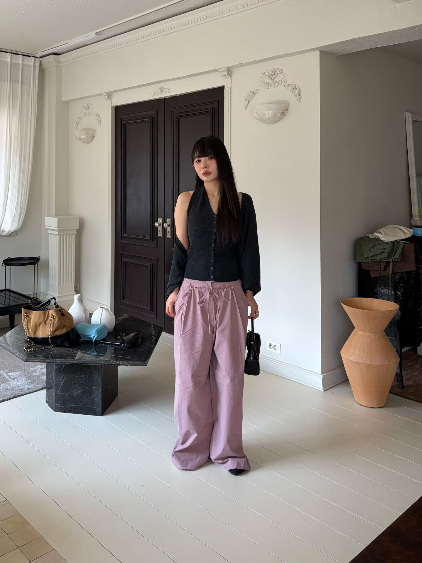 坑條掛脖背心外套SET