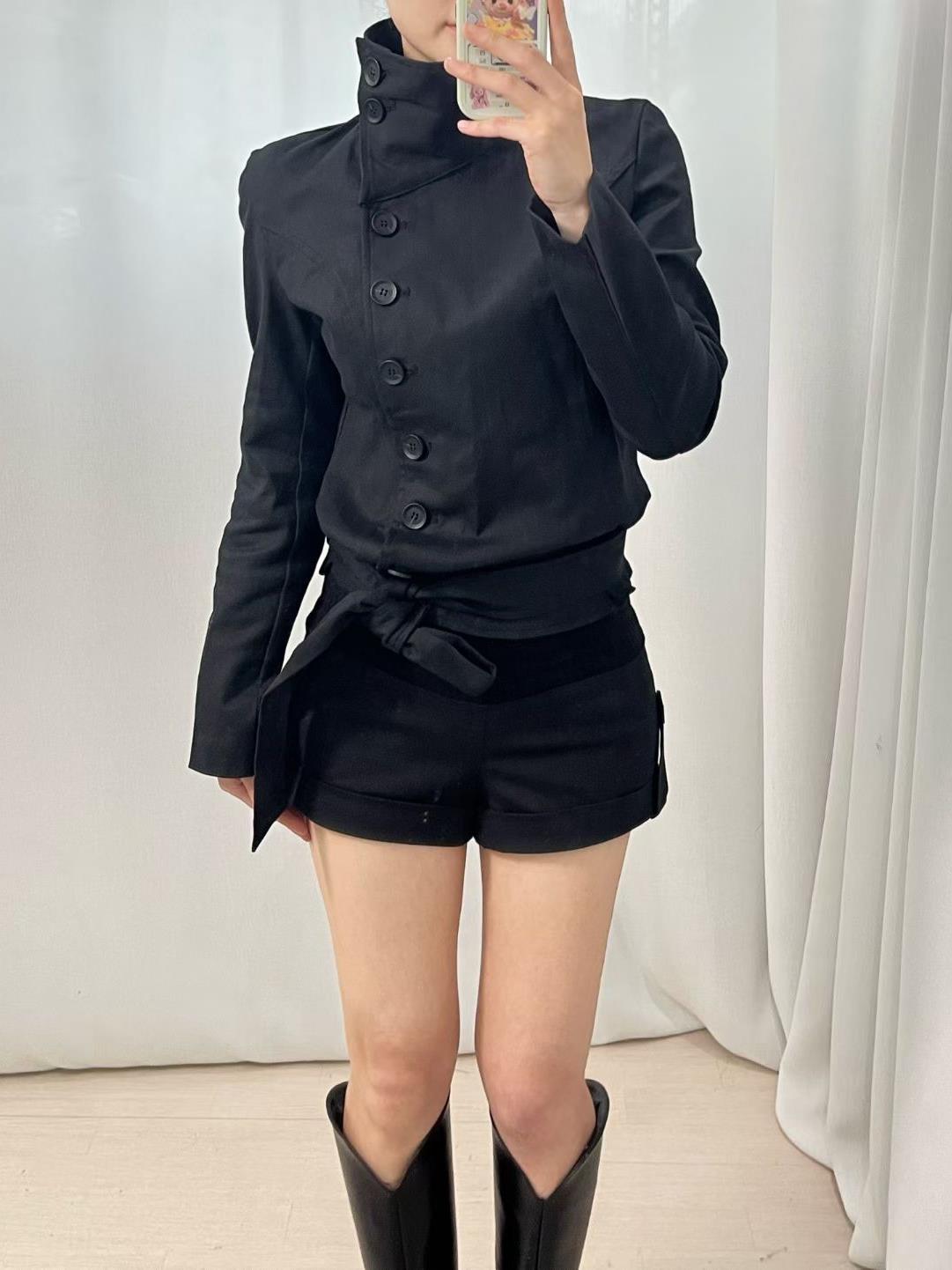 大圓扣立領風衣外套