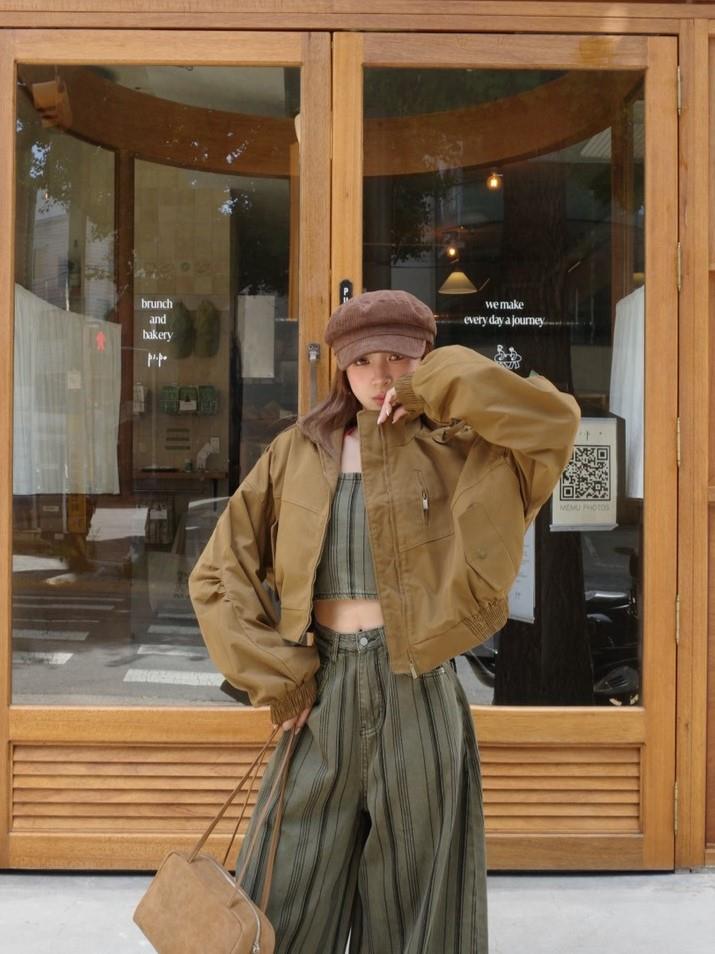 立領縮口袖夾克外套