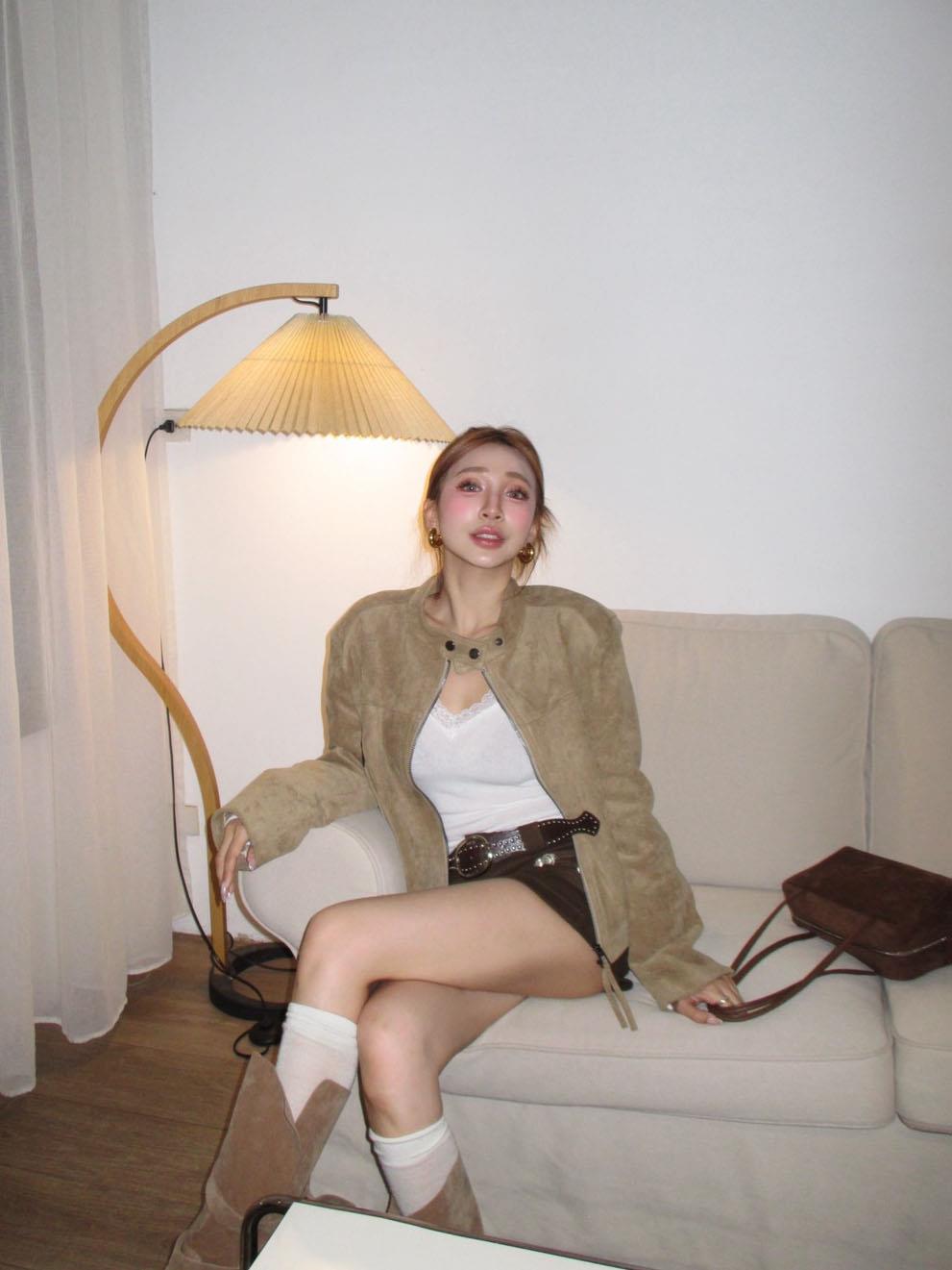 麂皮流蘇騎士外套