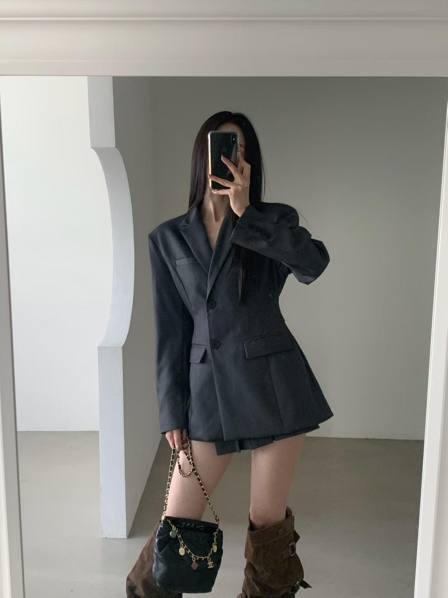 直條腰身西裝外套