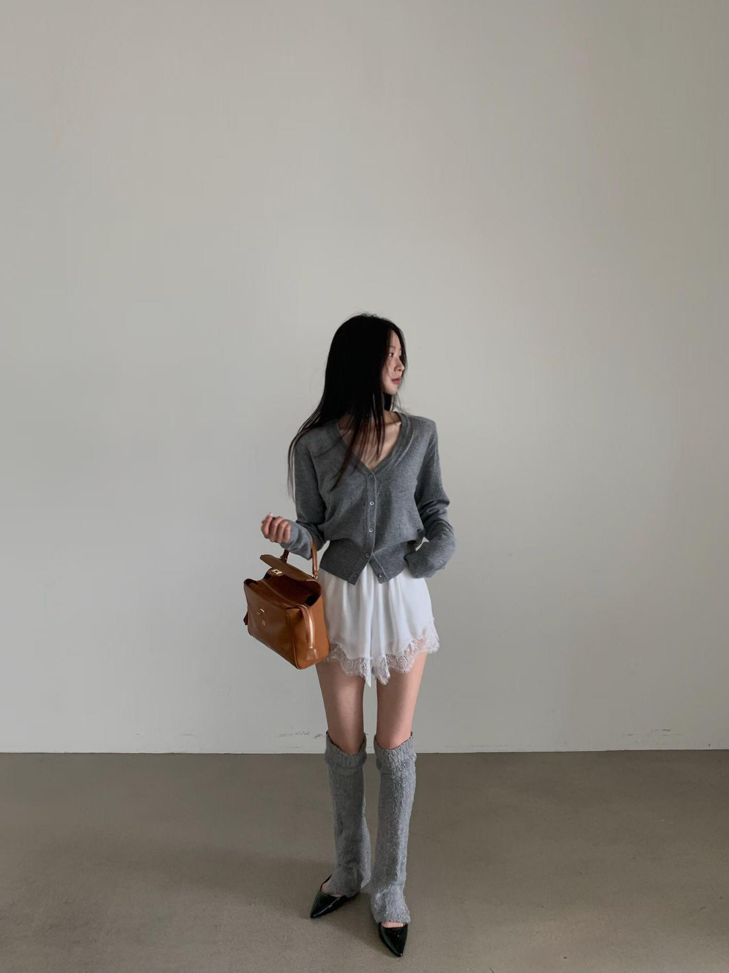 拼紗蕾絲垂墜短褲