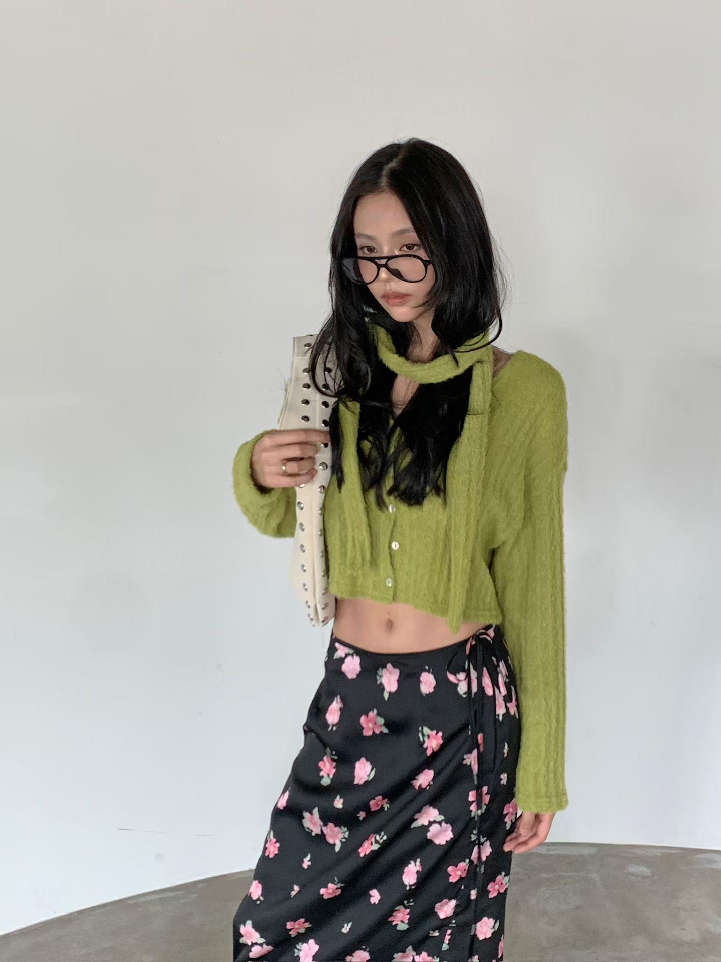 馬海毛掛脖排釦上衣