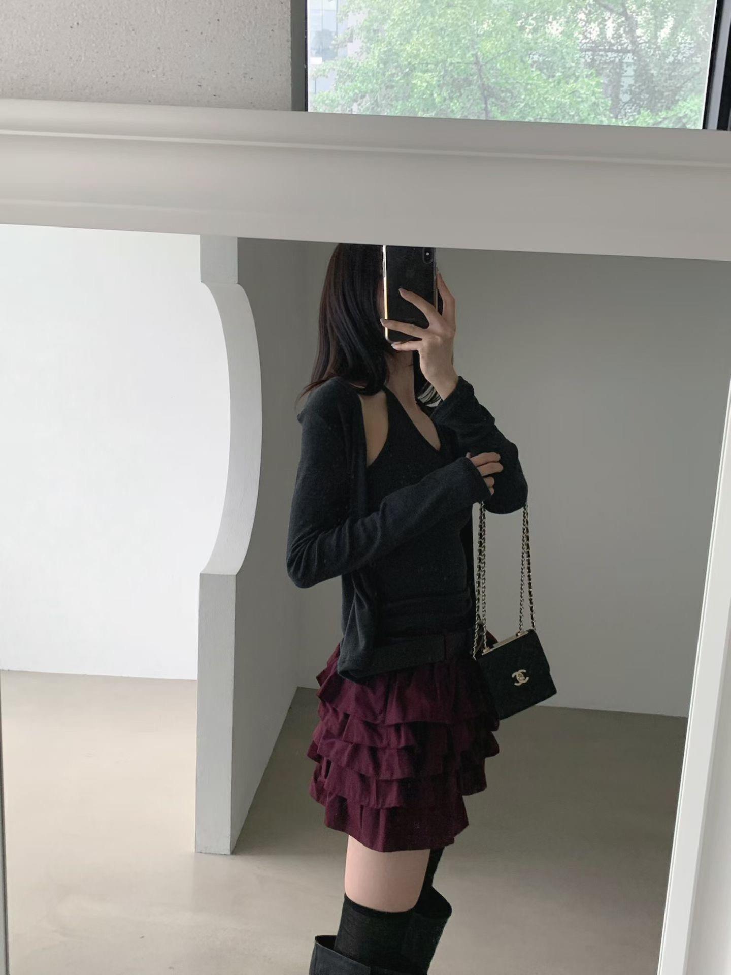 層次澎感腰帶褲裙