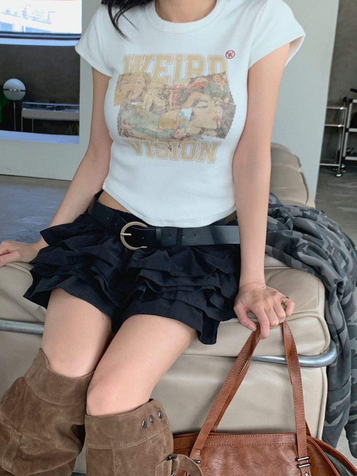 美式漫畫收腰上衣