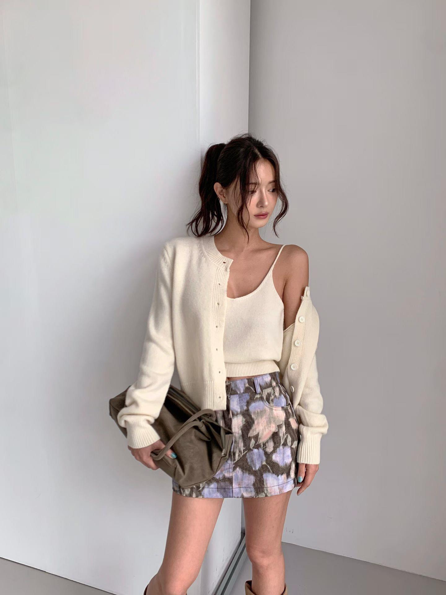 羊毛排釦背心外套SET