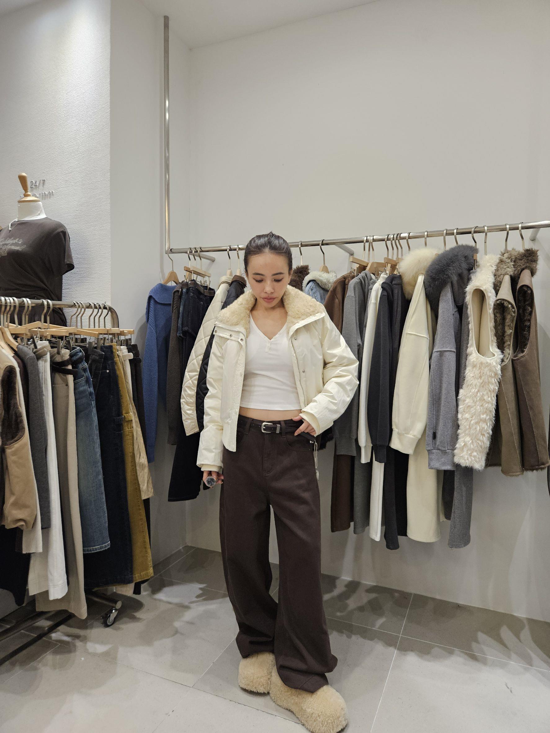 毛領鴨絨飛行外套 | LA MOCHA
