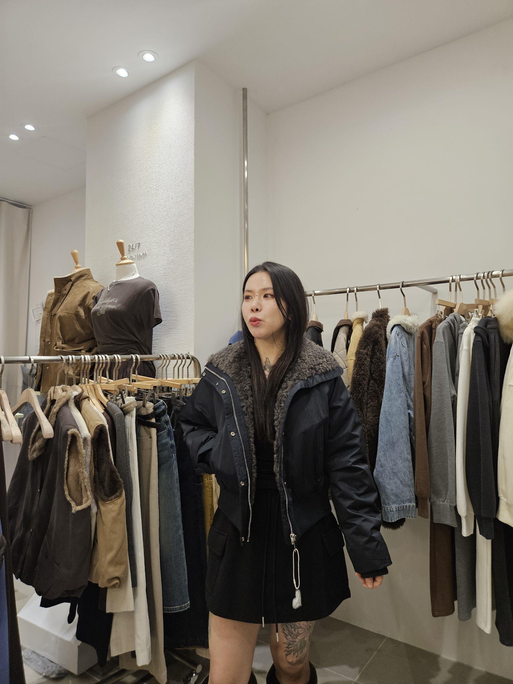 毛領鴨絨飛行外套 | LA MOCHA